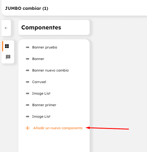 Botón Añadir Componente