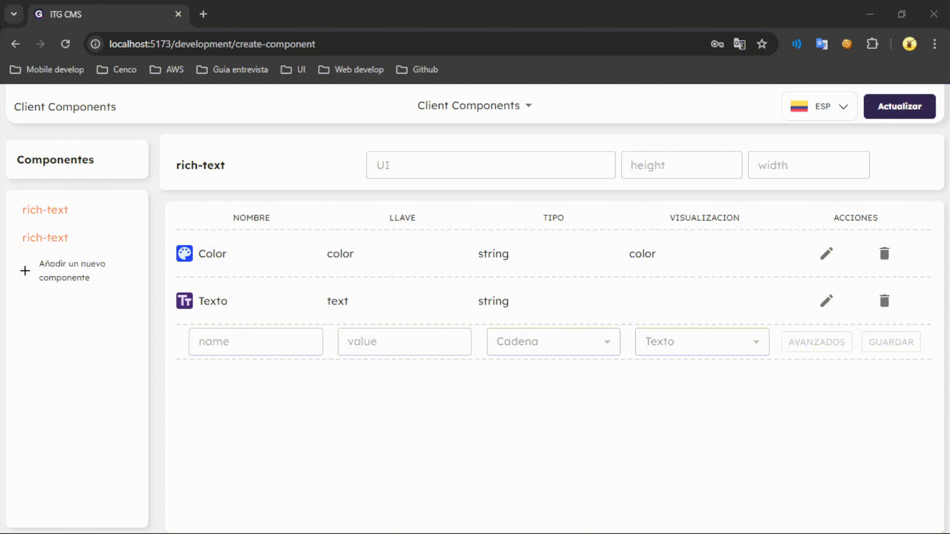 Crear interface